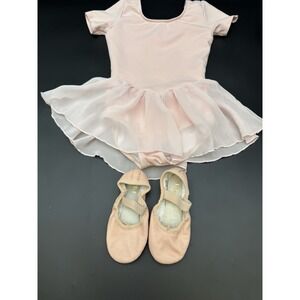 Bloch Girls Tutu leotard/dress Pink Child size 4/6 With Ballets 9.5